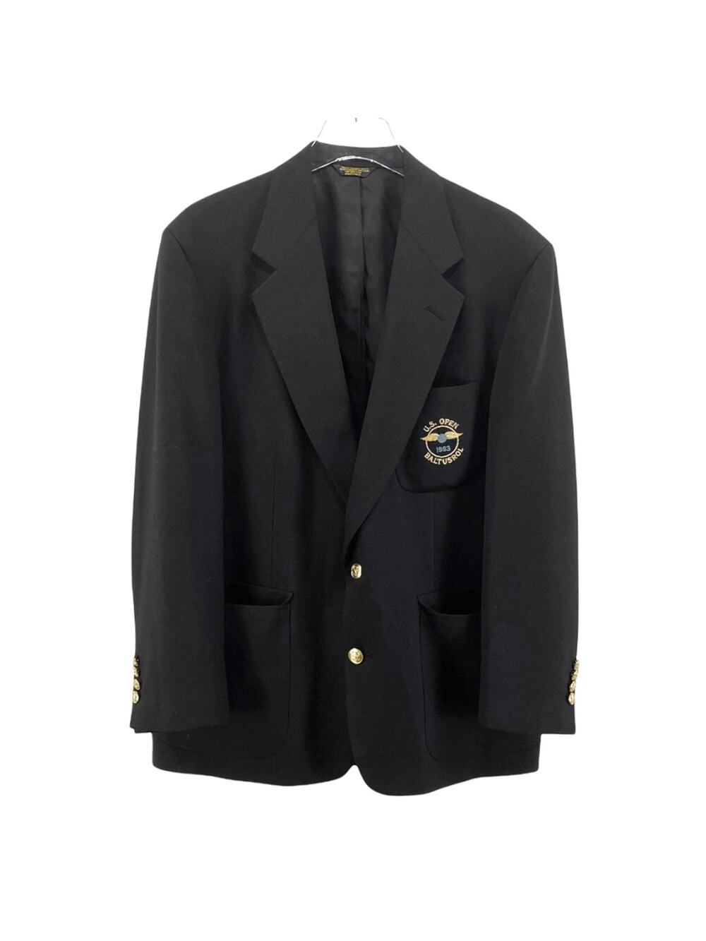 VINTAGE IZOD Black 1993 U.S. Open Button Up Sports Coat Jacket Blazer